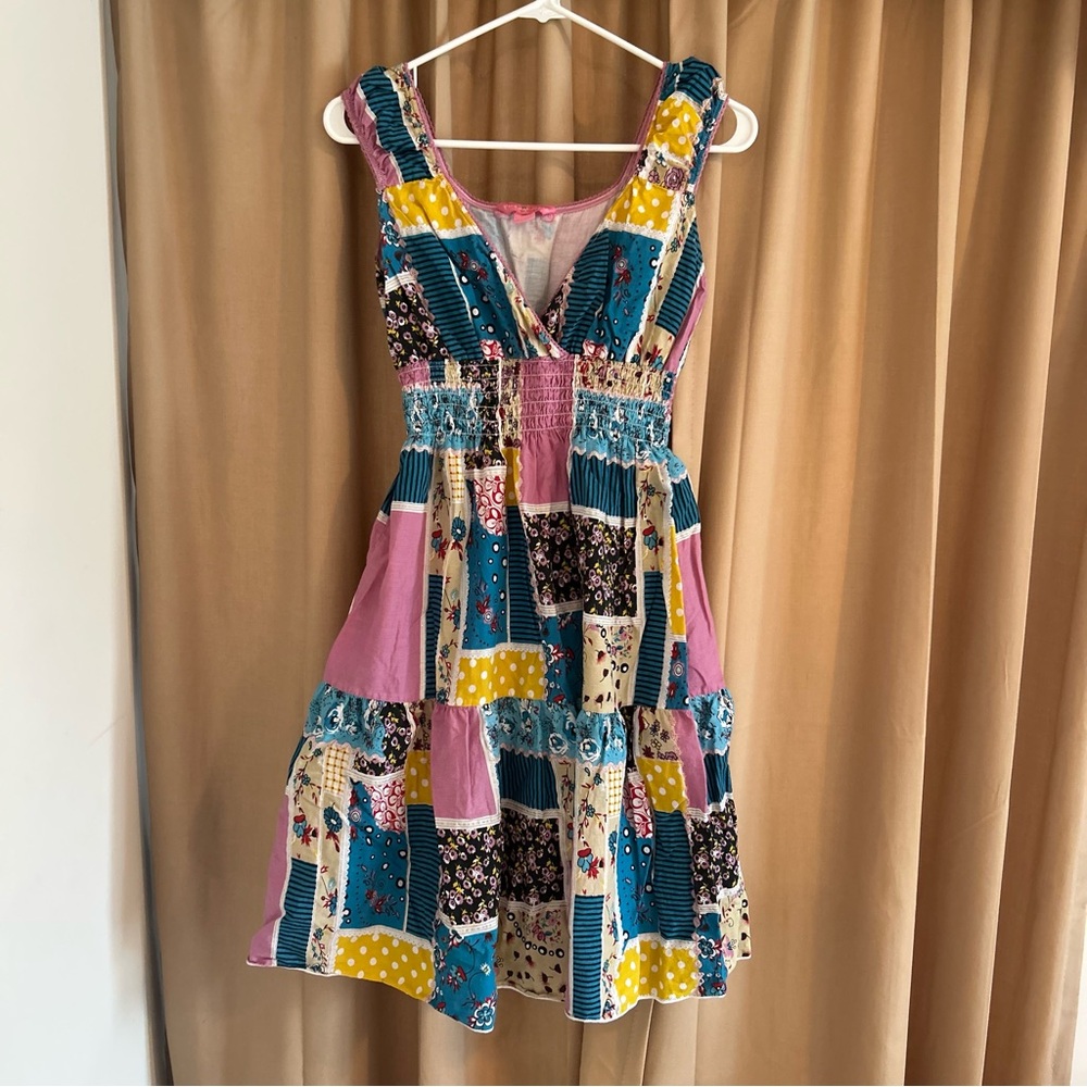 Pink Apple Patchwork High Waisted Lined Knee Leng… - image 1